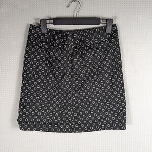 Rafaella 8 Black White Polka Dot Skirt Cotton Spandex Stretch Career Office Vtg